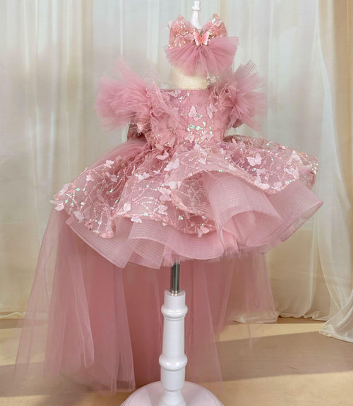 Butterfly Princess Birthday Dress for Girls | Sleeveless Gown | KLFFIGID