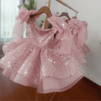 Girls Sweet Sequined Princess Big Bow Tutu Dress | KLFFIGID