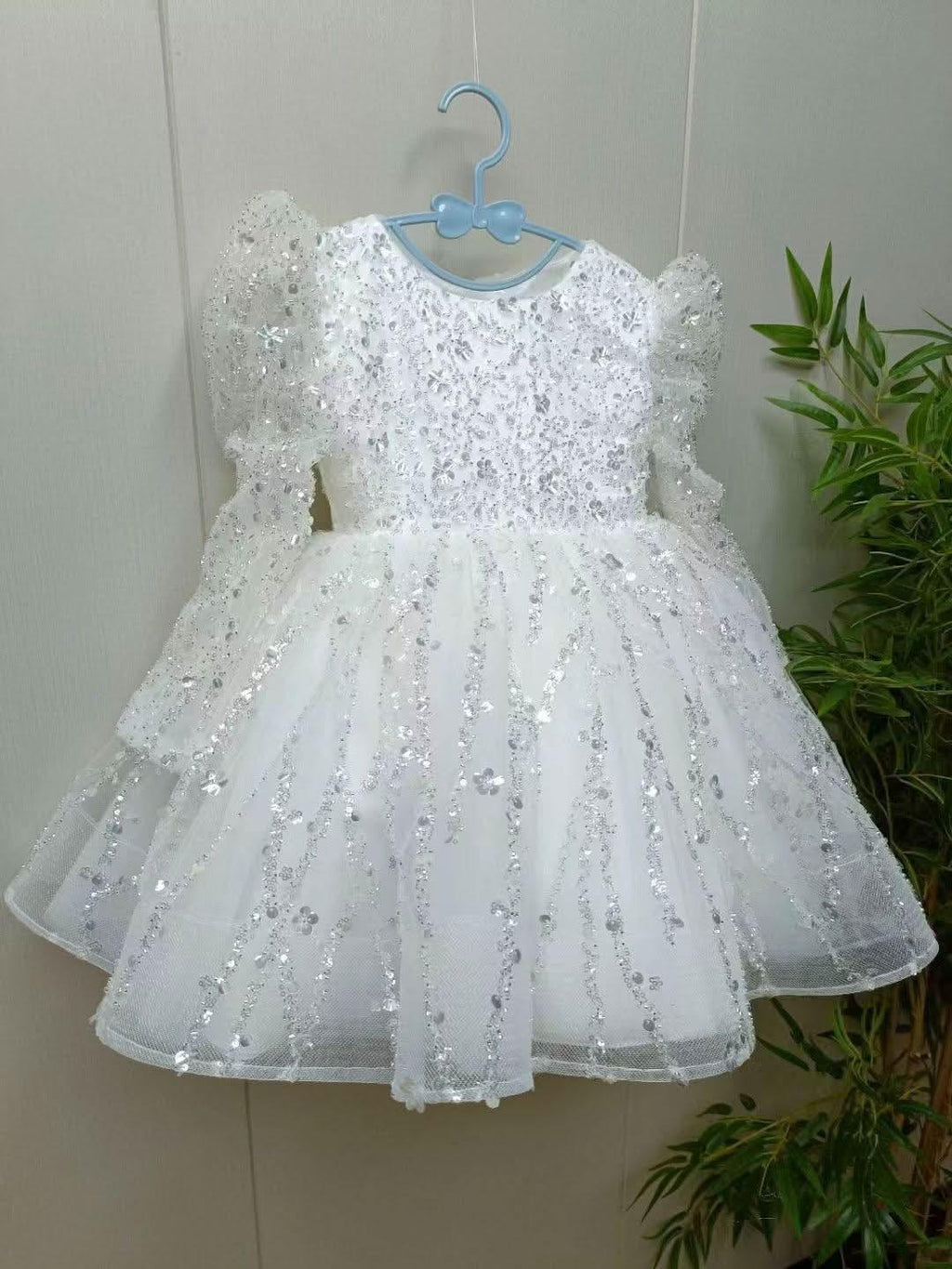 Girls Long Sleeve Sequin Princess Party Dress | KLFFIGID