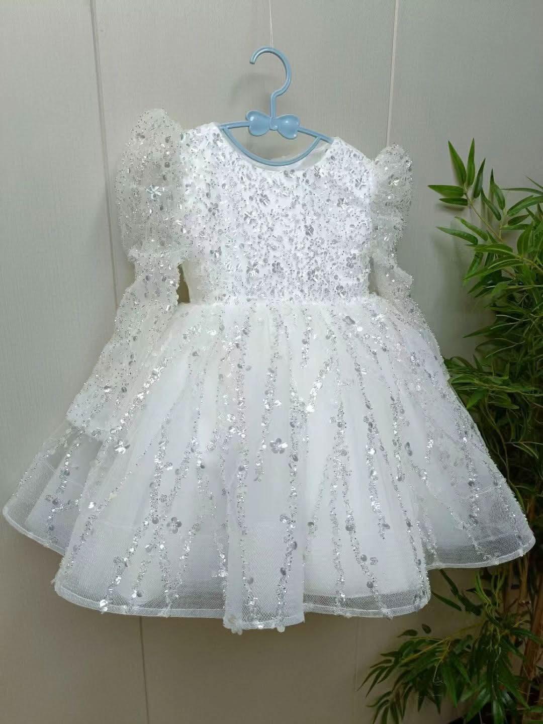 Girls Long Sleeve Sequin Princess Party Dress | KLFFIGID