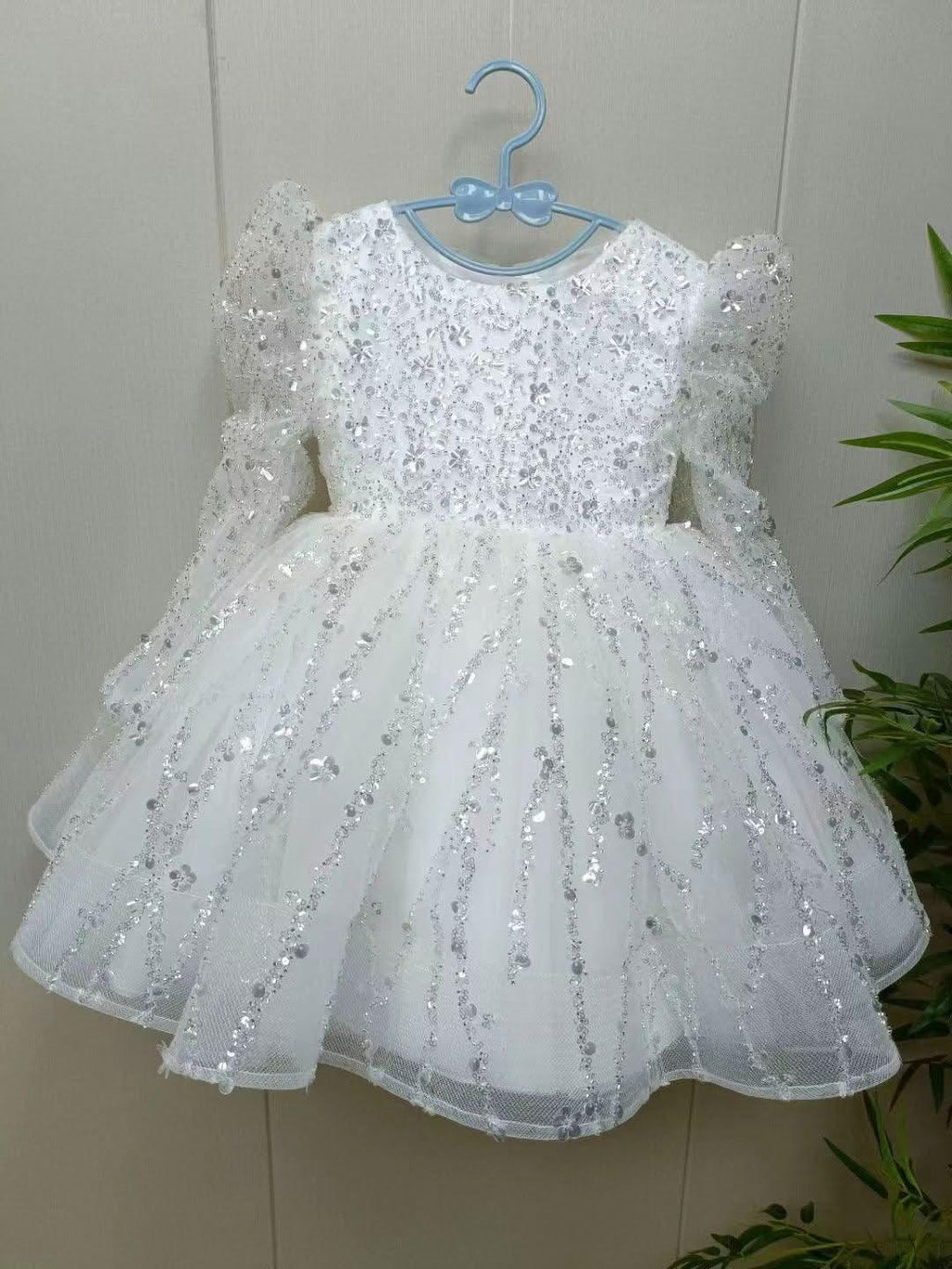 Girls Long Sleeve Sequin Princess Party Dress | KLFFIGID