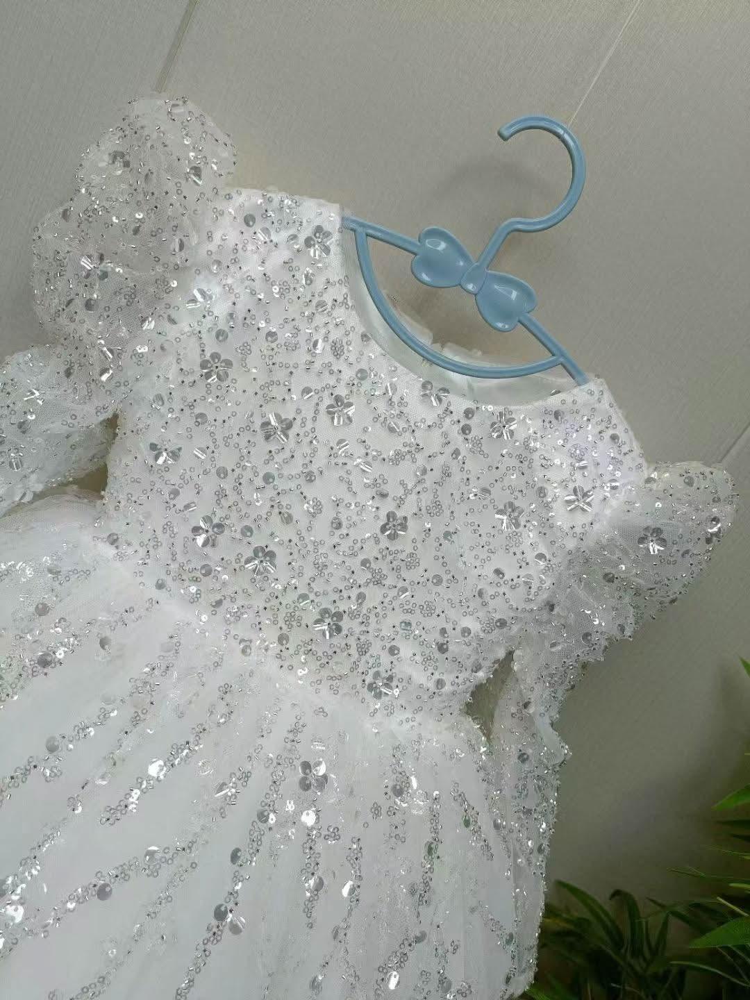 Girls Long Sleeve Sequin Princess Party Dress | KLFFIGID