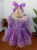 Girls Long Sleeve Sequin Princess Party Dress | KLFFIGID