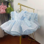 Glittering Pink Princess Dress Sequined Organza Gown | KLFFIGID