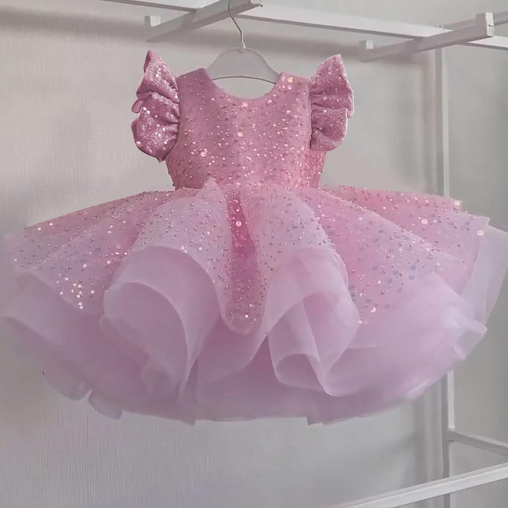 Whimsical Shimmering Butterfly Sleeve Princess Tutu Dress | KLFFIGID