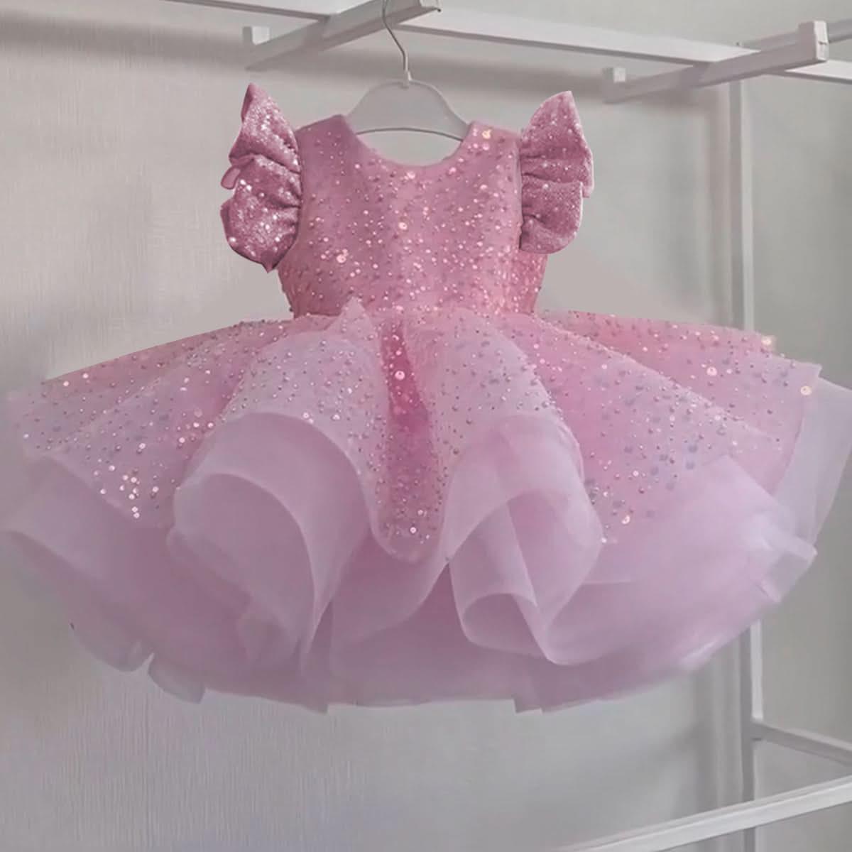 Whimsical Shimmering Butterfly Sleeve Princess Tutu Dress | KLFFIGID