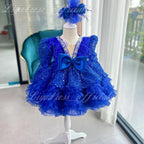 Girls Sequin Long Sleeve Evening Party Princess Dress | KLFFIGID