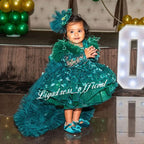 Butterfly Fluffy Princess Dress Long Sleeve Christmas & Birthday Outfit | KLFFIGID