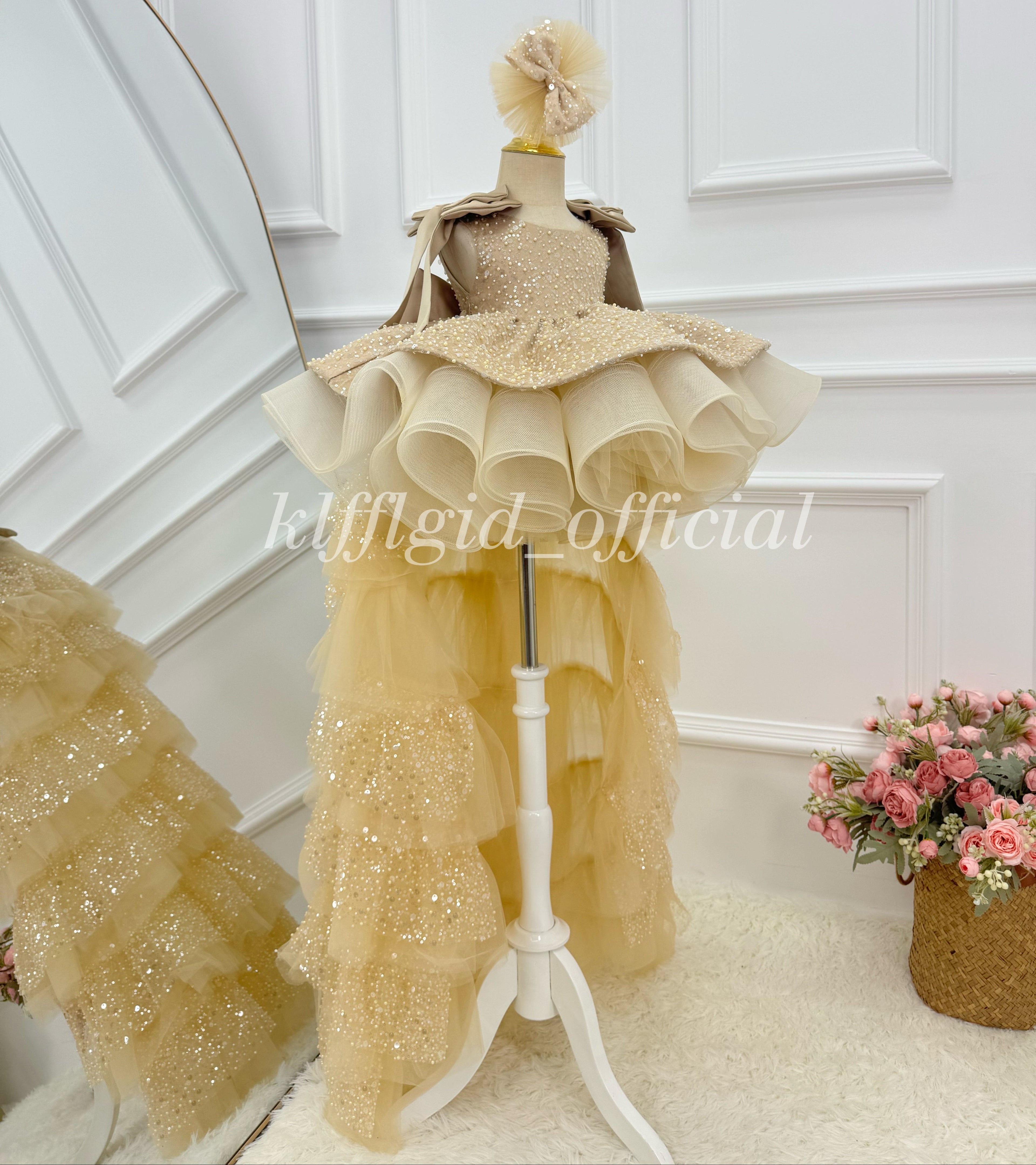 Baby Birthday Dress Gorgeous Flower Girl Dress Luxury Girls Couture｜KLFFIGID