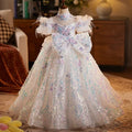 Children's sparkling evening dresses, elegant high-end stage performance dresses, wedding dresses for girls