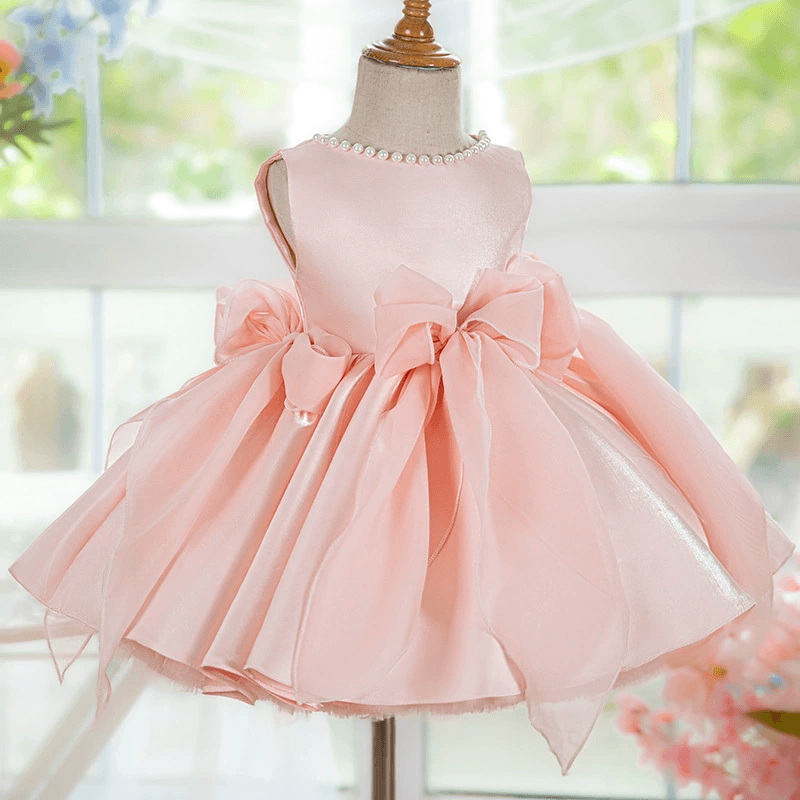 Blue Baby Girl Fluffy Birthday Princess Dress Sequin Bow Party & Performance Outfit | KLFFIGID