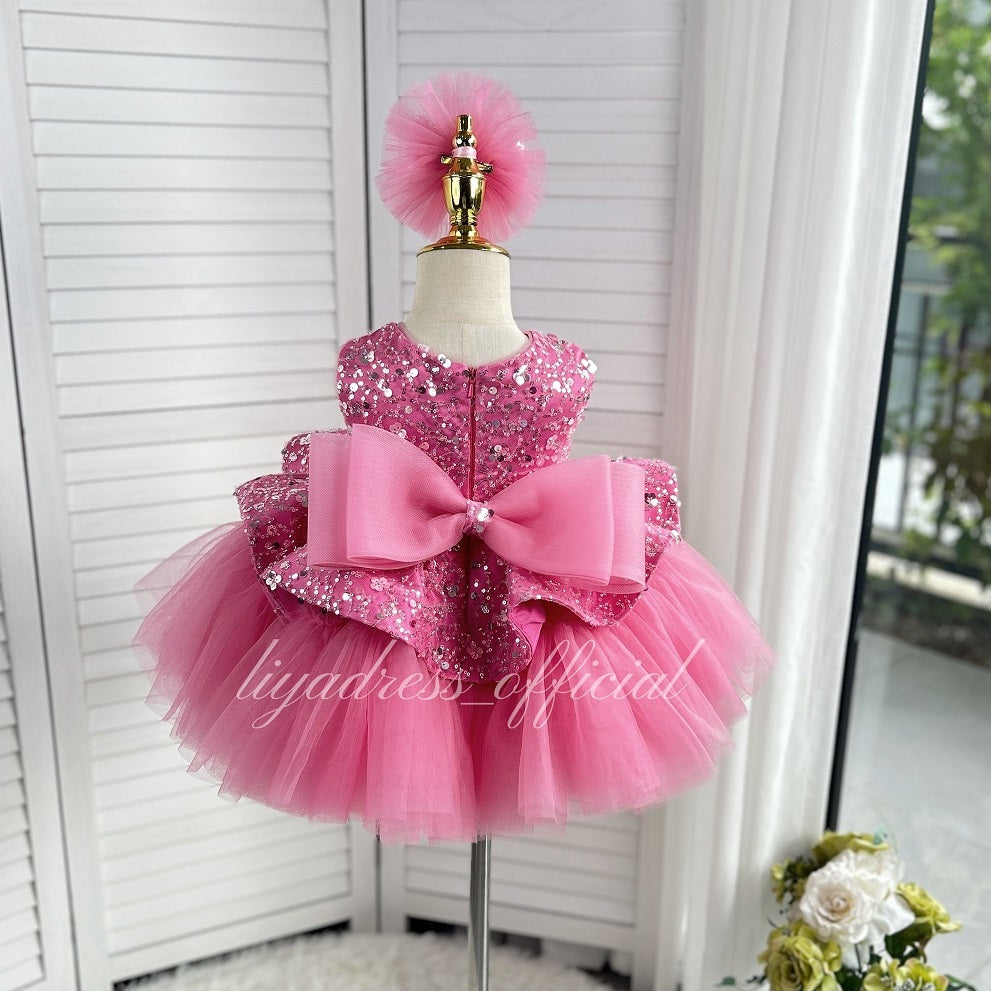 Elegant Sequin Baby Girl Birthday & Flower Girl Dress | KLIFFIGID
