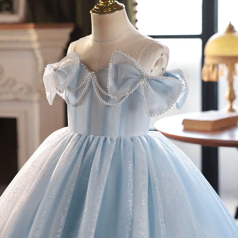 4-10 years old baby princess birthday party mesh elegant girls evening dress