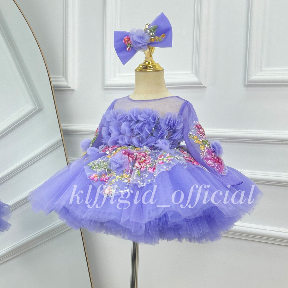 3D Floral Fairy Dress Baby's First Birthday Dress Wedding flower girl｜KLFFIGID