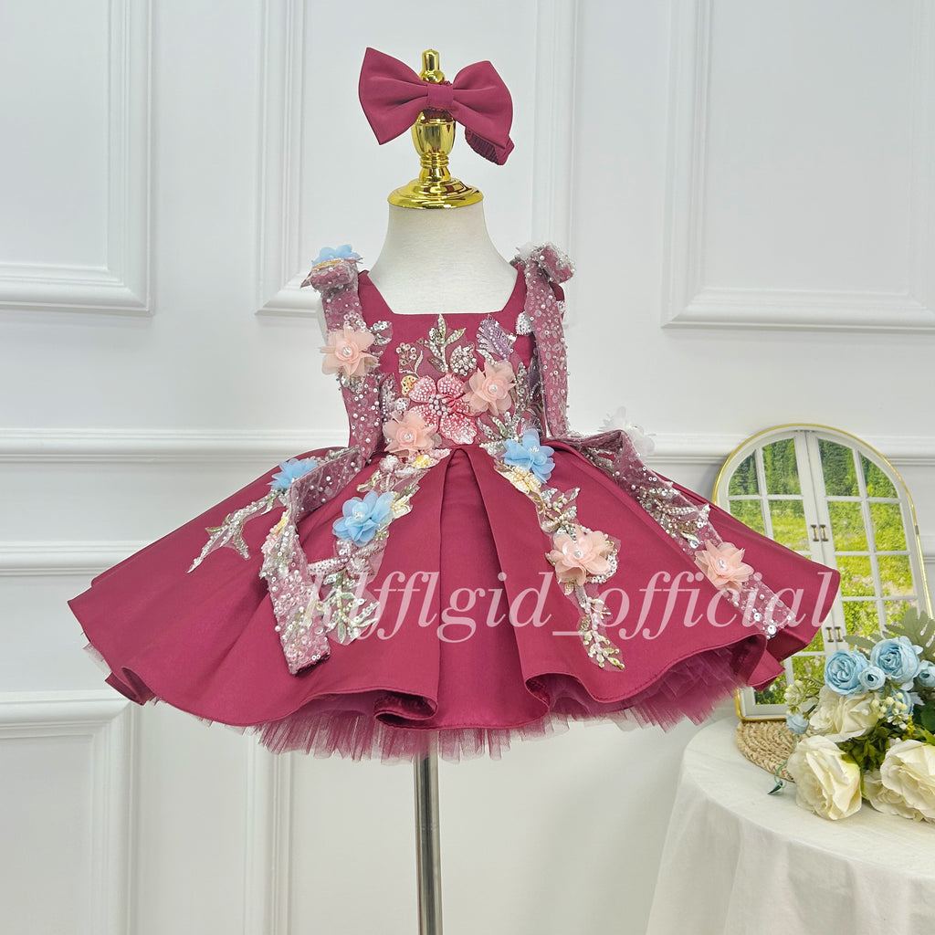 Baby 1st Birthday Kids Party Dress Wedding Flower Girl Dress | KLFFIGID