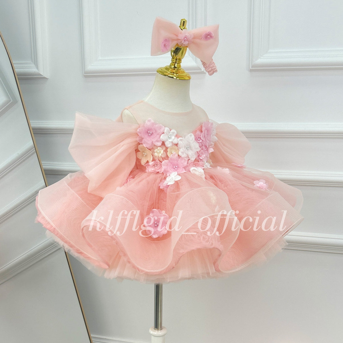 First Baby Birthday Dress Floral Party-Themed Dress Wedding flower girl｜KLFFIGID