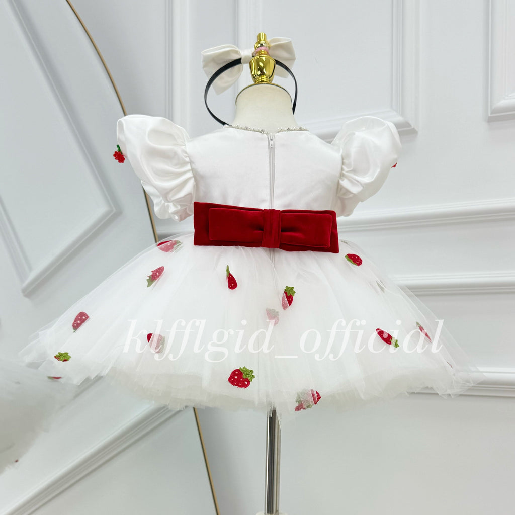 Baby Girl Birthday Dress Cherry Party-Themed Dress Elegant Princess Costume｜KLFFIGID