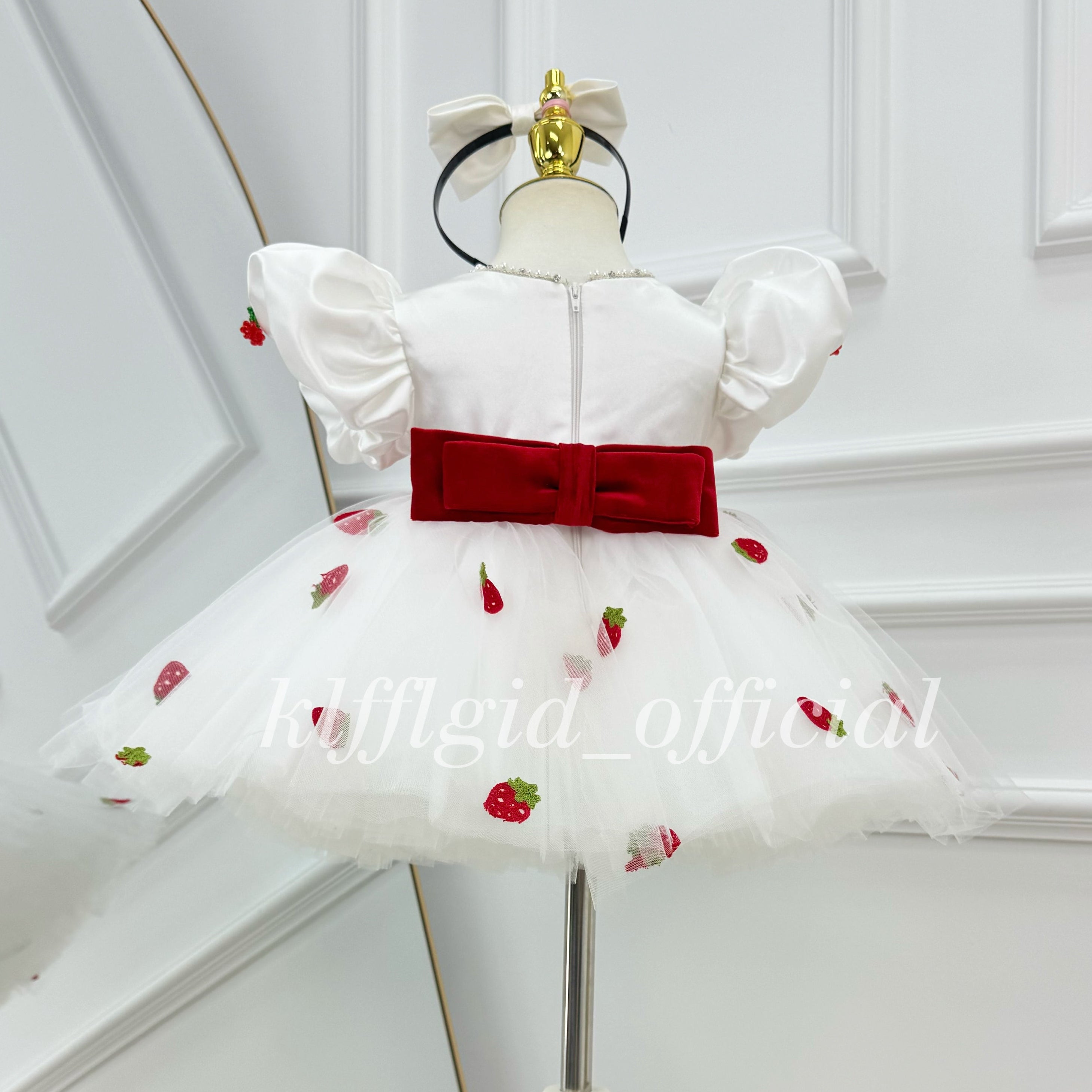Baby Girl Birthday Dress Cherry Party-Themed Dress Elegant Princess Costume｜KLFFIGID