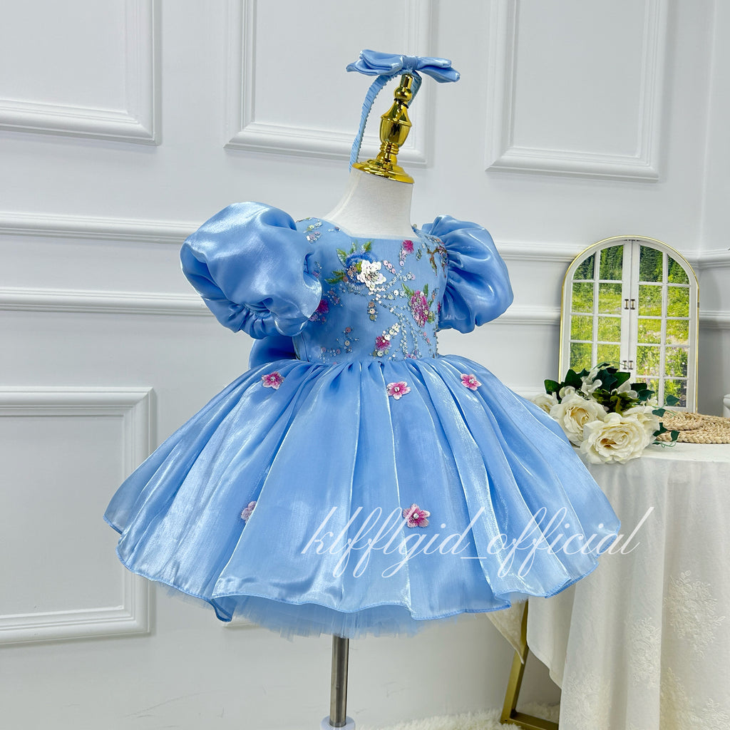 Baby's Birthday Dress Embroidered floral pageant dress for girls  | KLFFLGID