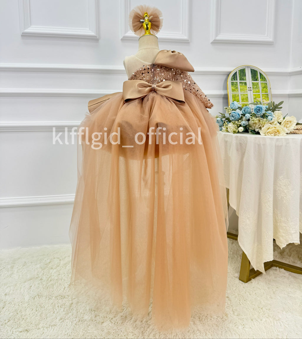 Stylish One-Shoulder Pageant Gown & Flower Girl Dress | KLFFLGID