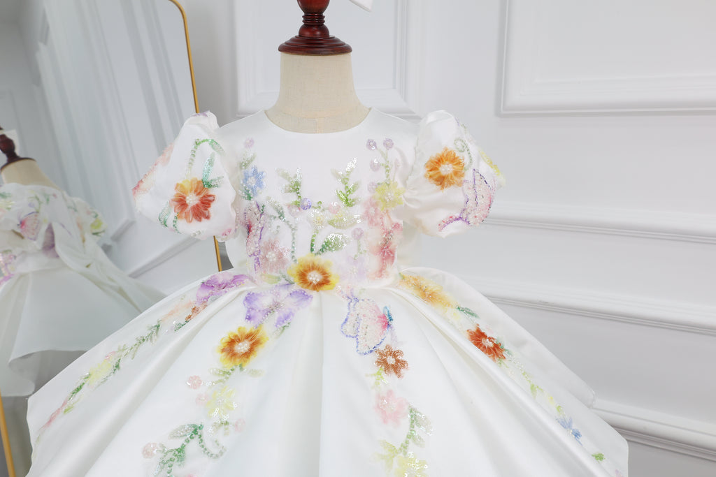 Baby First Birthday Flower Girl Tulle Princess Dress | KLFFIGID