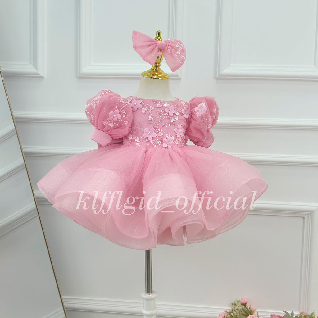 Girls' Pageant & Fluffy Floral Baby Dress for Weddings | KLFFIGID