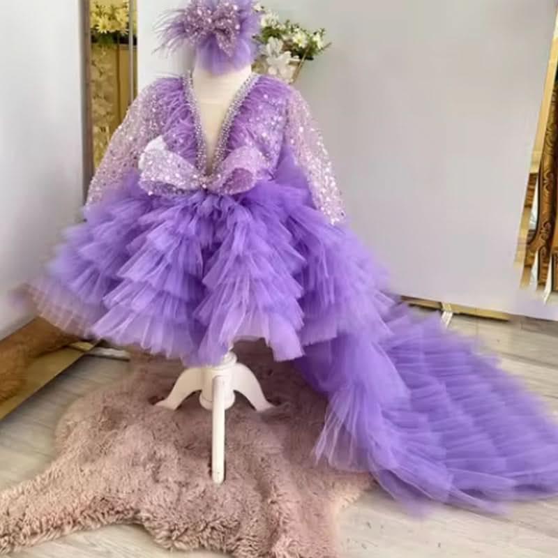 Sequin Tail Party Evening Dress 1st Birthday Stage Performance | KLFFIGID