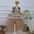 KLFFLGID Cute Bow Baby Birthday Dress Fashion sequined girls princess dress wedding flower girl dress host stage catwalk evening dress