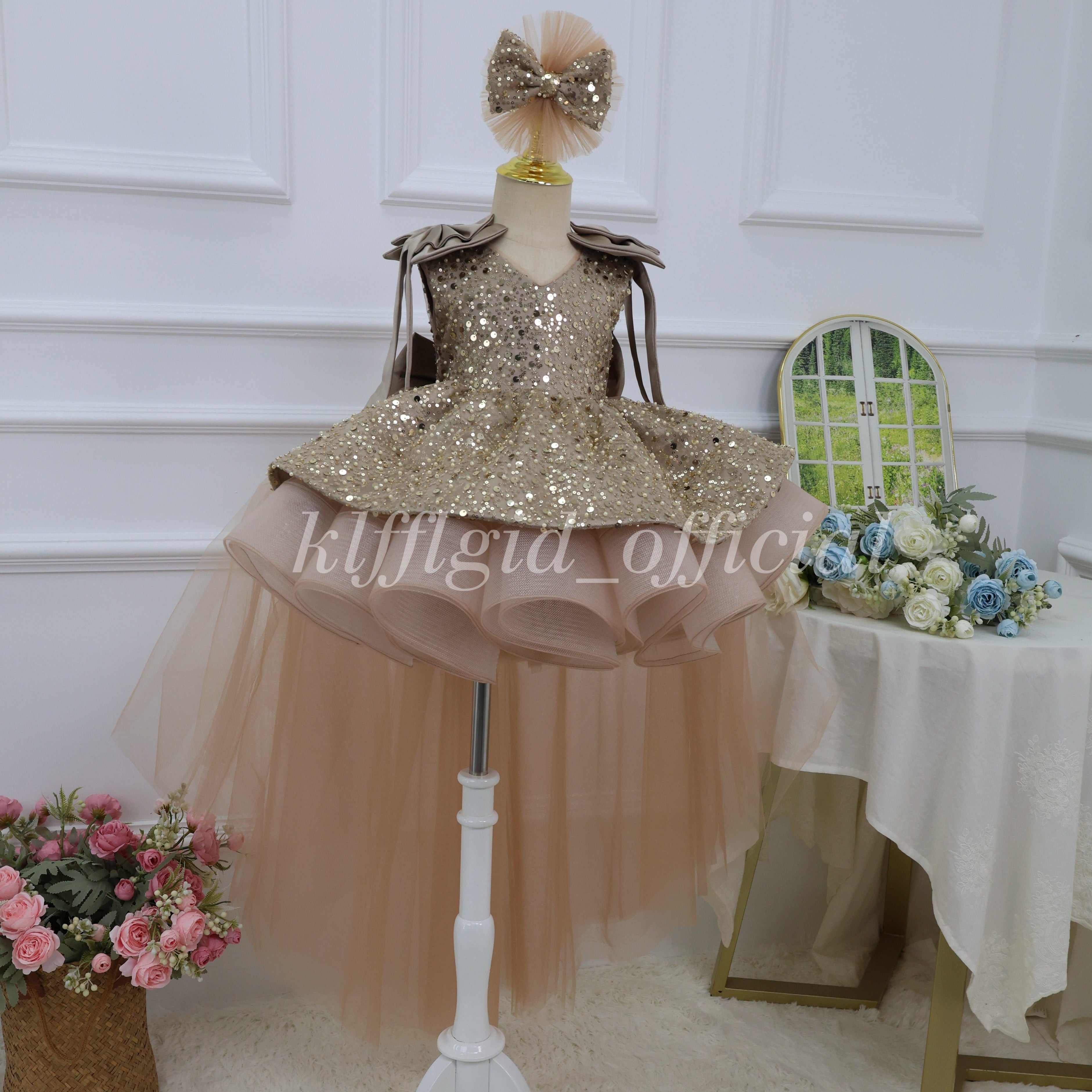 Birthday Dress Pageant Dress for Girls Wedding Ceremony skirt | KLFFIGID