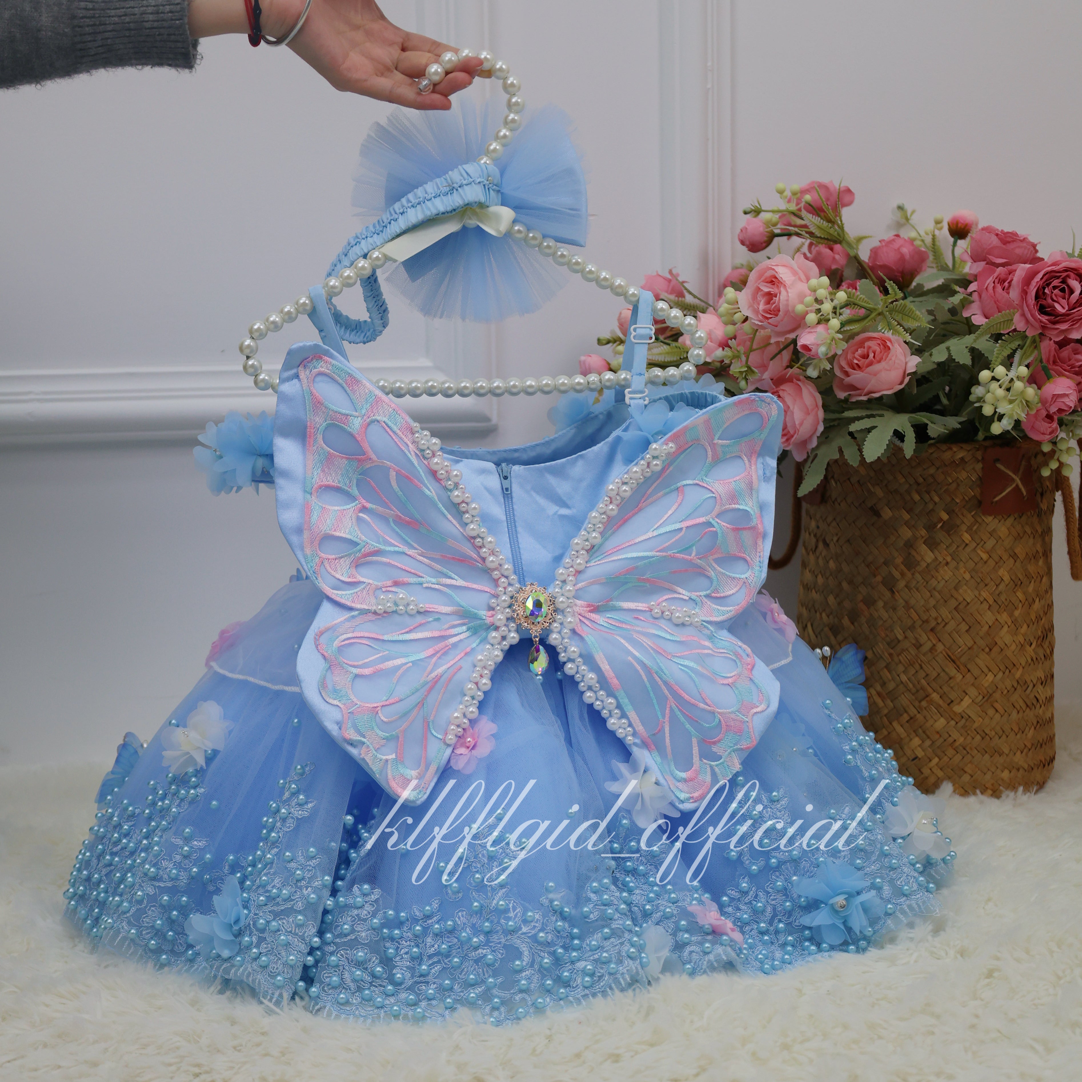 Floral Baby Birthday Dress luxurious Pageant gowns for girls| KLFFIGID