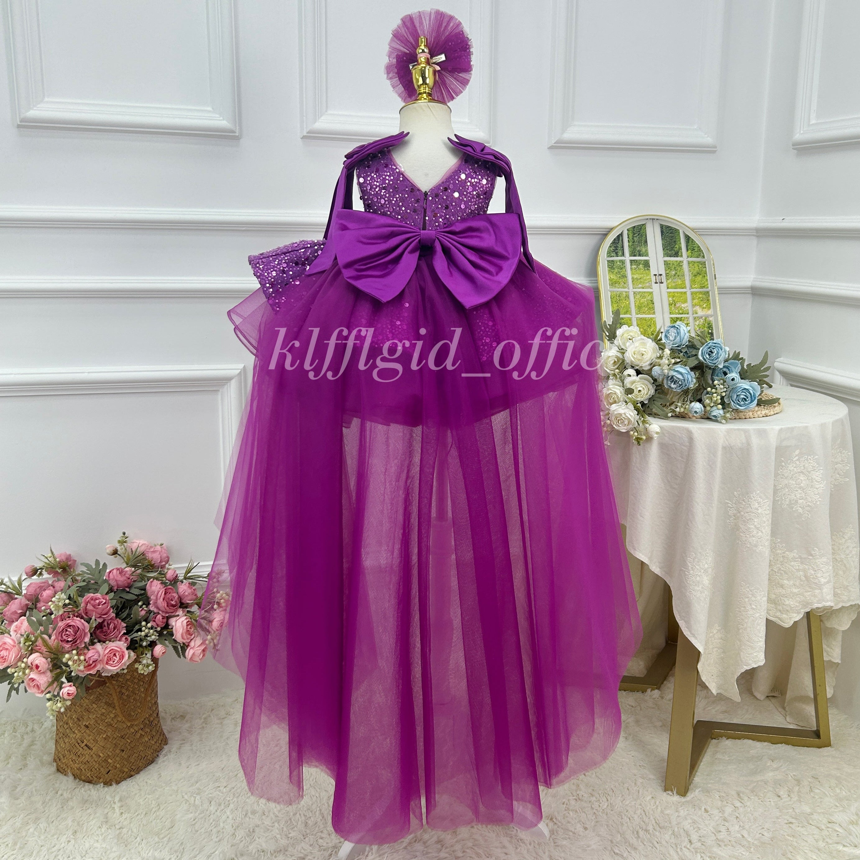 Birthday Dress Pageant Dress for Girls Wedding Ceremony skirt | KLFFIGID