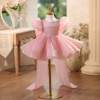 Short Sleeve Sequin Princess Birthday Party Dress | KLFFIGID
