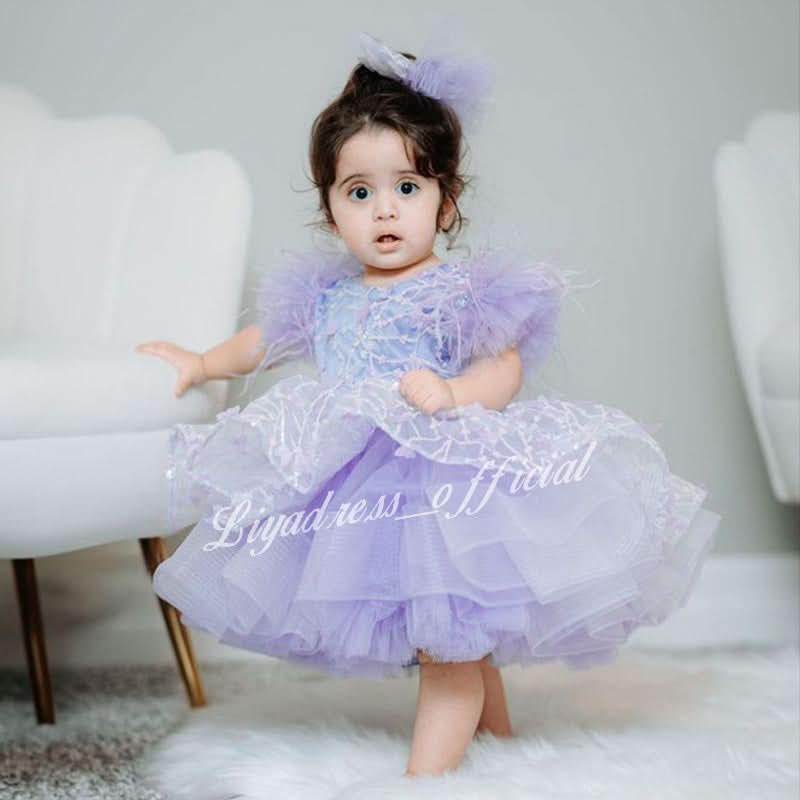 Sleeveless Butterfly Dreamy Princess Puff Flower Girl Dress | KLFFIGID