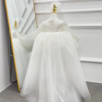 KLFFLGID Long slveeve Sequin train birthday party Princess dress, customizable color and size