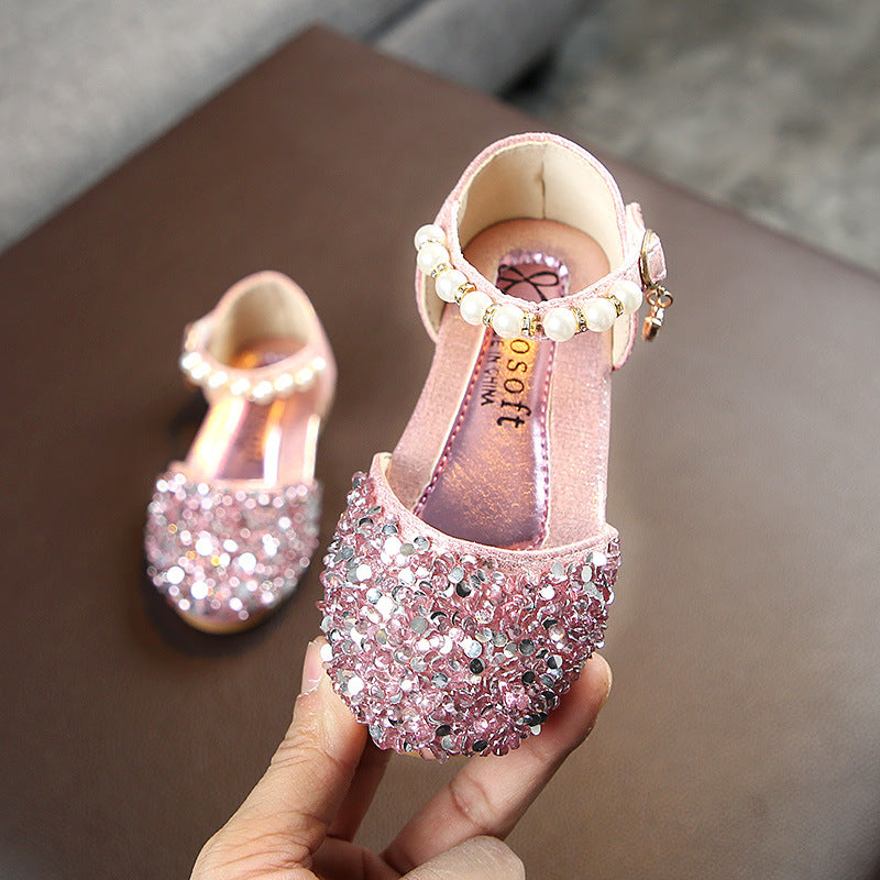 Dazzling Crystal Shoes Fairy Princess Style Designed for Little Princesses