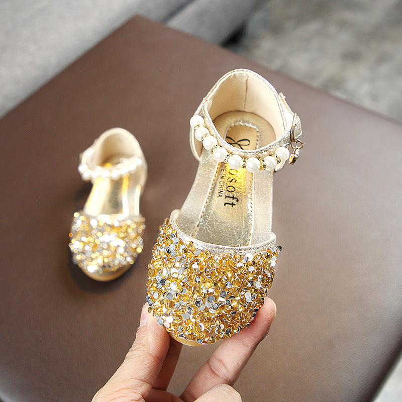 Dazzling Crystal Shoes Fairy Princess Style Designed for Little Princesses