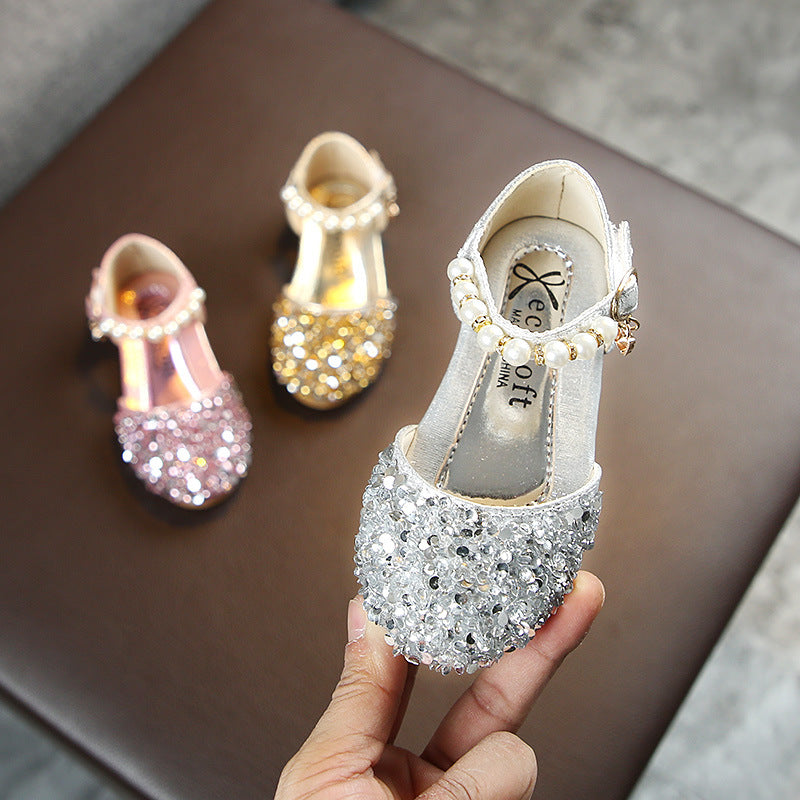 Dazzling Crystal Shoes Fairy Princess Style Designed for Little Princesses