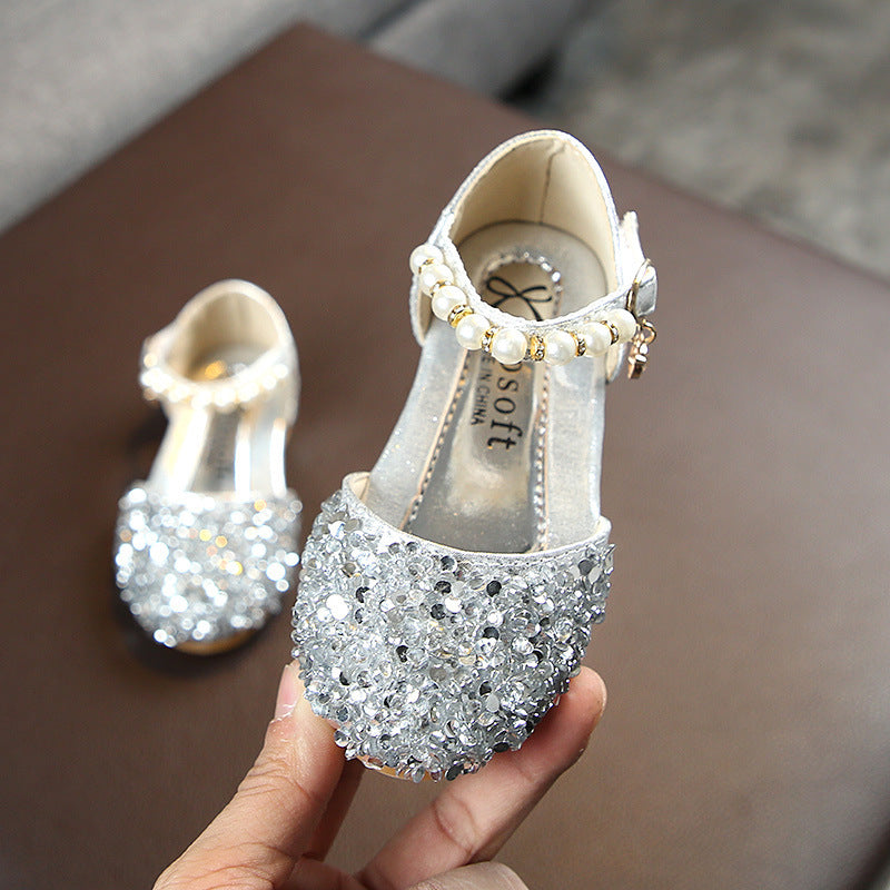 Dazzling Crystal Shoes Fairy Princess Style Designed for Little Princesses