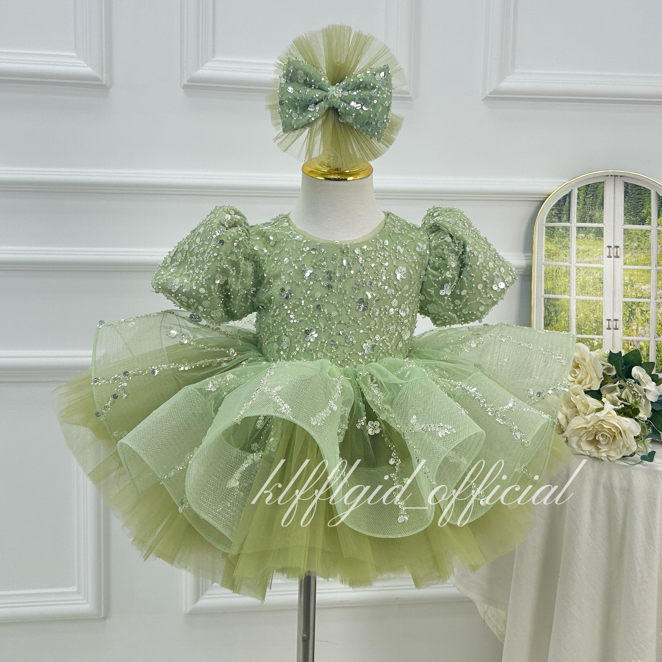 1st Birthday Flower Girl & Pageant Dress | KLFFIGID