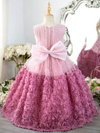 Rose Golden Fairy Tale Princess Dress Elegant Layered Girls' Dress