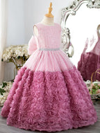 Rose Golden Fairy Tale Princess Dress Elegant Layered Girls' Dress