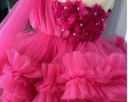Elegant Feather & Flower Baby Girl Wedding Party Dress | KLIFFIGID