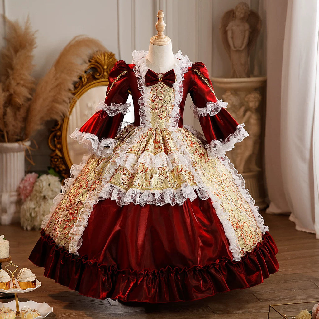 Similar bow elegant children's lolita dress Christmas dress, baby dress, children's prom girl evening dress