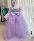 Girls Bow Flower Princess Dress Detachable Train | KLFFIGID