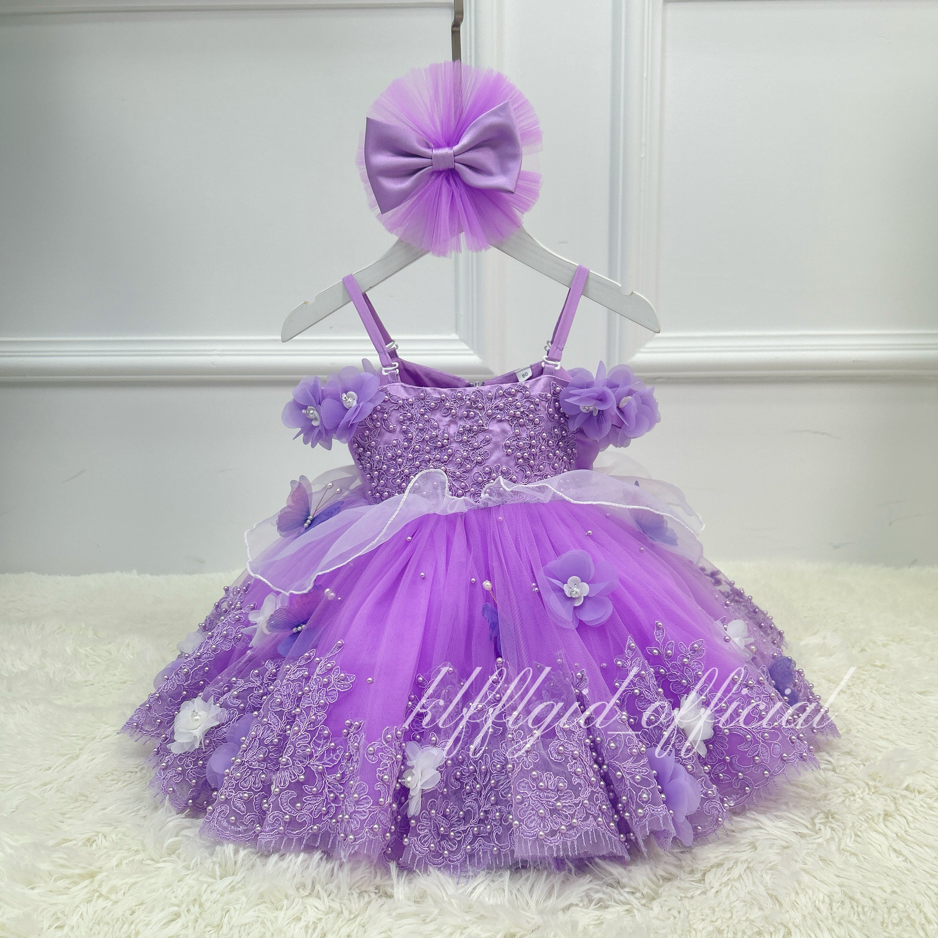 Baby First Birthday Dress Glamorous Pageant Gown | KLFFIGID