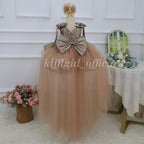 KLFFLGID Cute Bow Baby Birthday Dress Fashion sequined girls princess dress wedding flower girl dress host stage catwalk evening dress