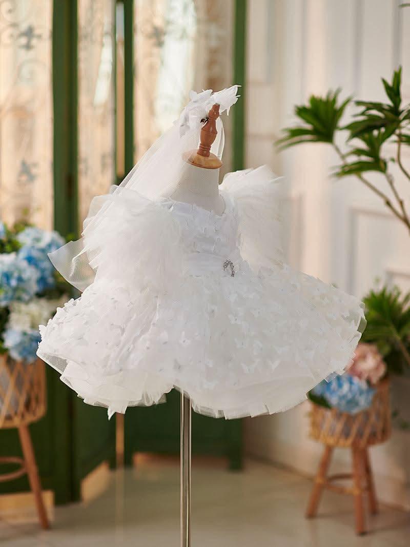Girls Dreamy Butterfly Blue Tulle Fairy Party Dress | KLFFIGID