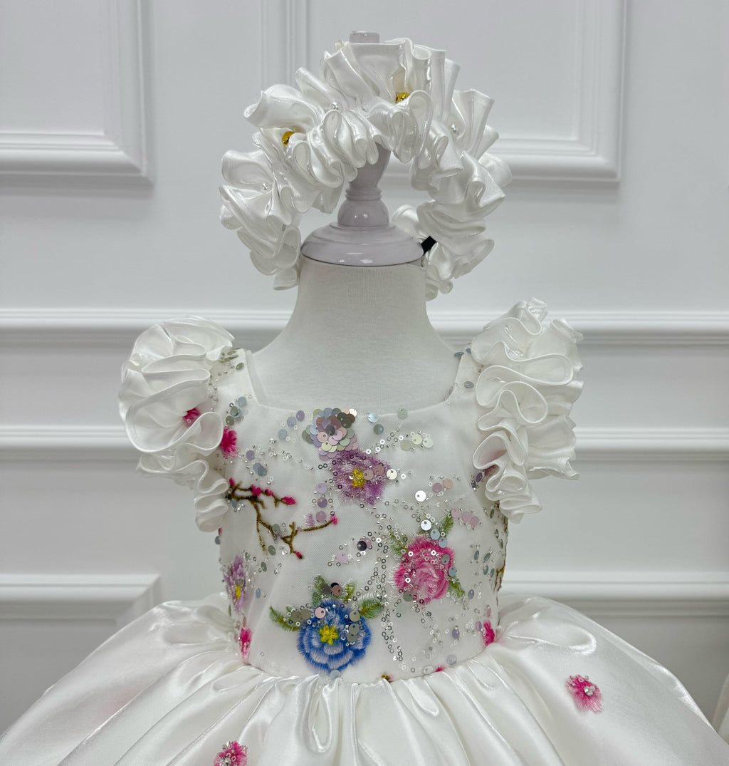 Girls Elegant Floral Fairy Colorful Princess Dress | KLFFIGID