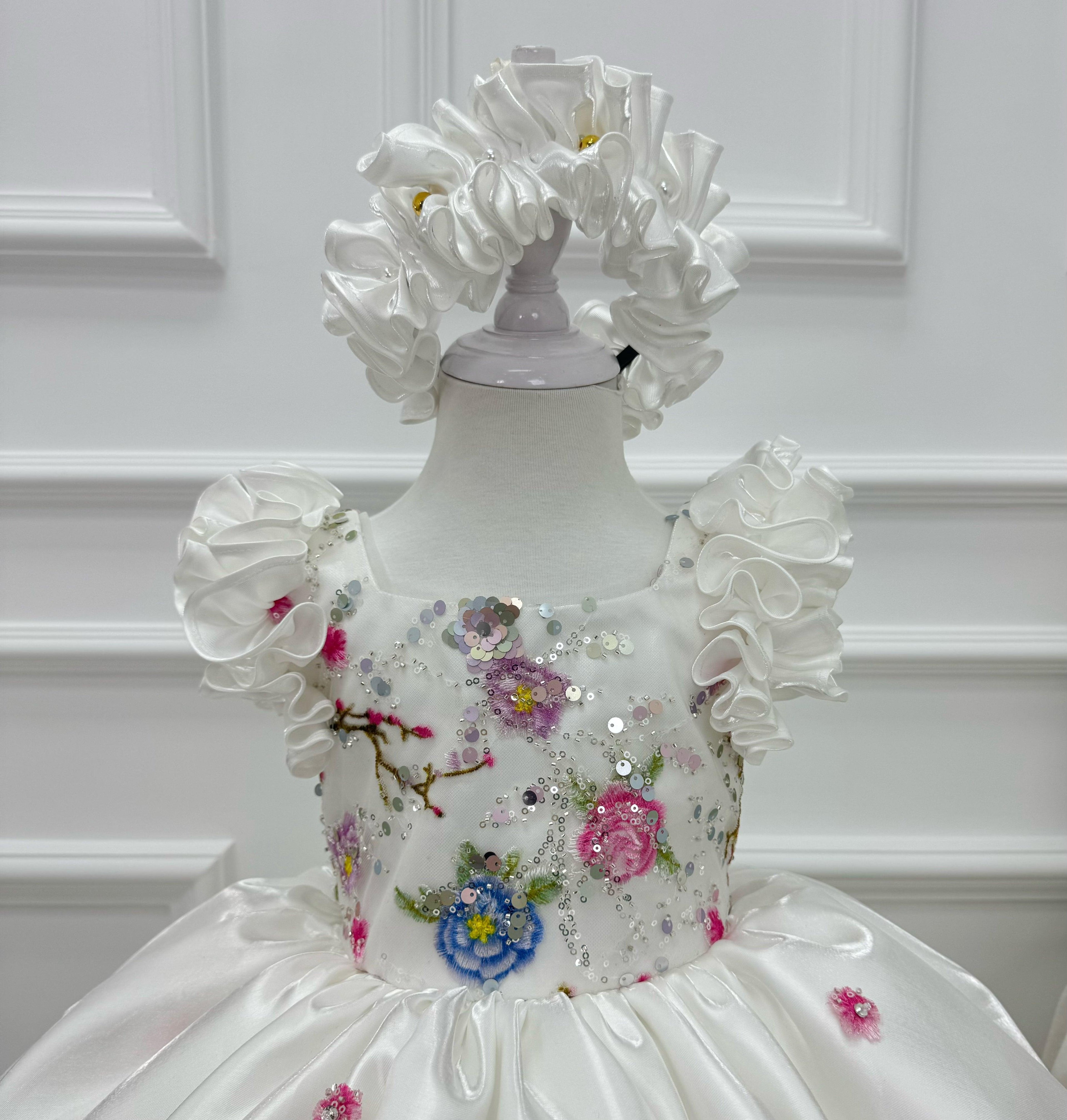 Girls Elegant Floral Fairy Colorful Princess Dress | KLFFIGID