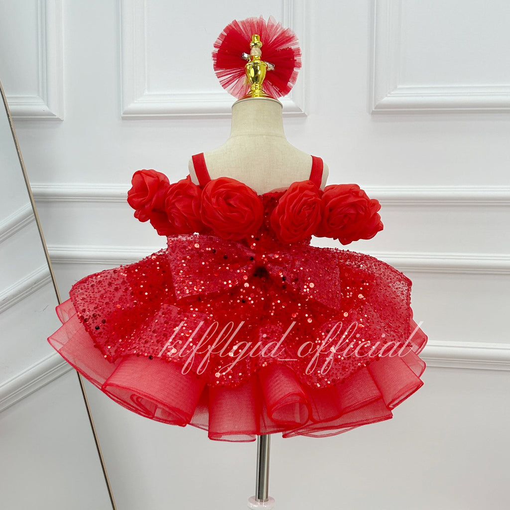 Girls' Wedding Dress Toddler Party Dress Luxury Couture | KLFFIGID